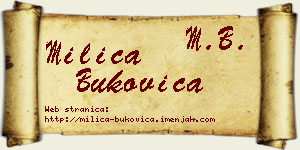Milica Bukovica vizit kartica
